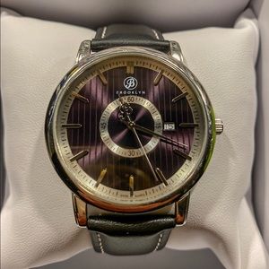 Brooklyn Myrtle II Classic Swiss Quartz Slim Black Dial Mens Watch 100-M1221